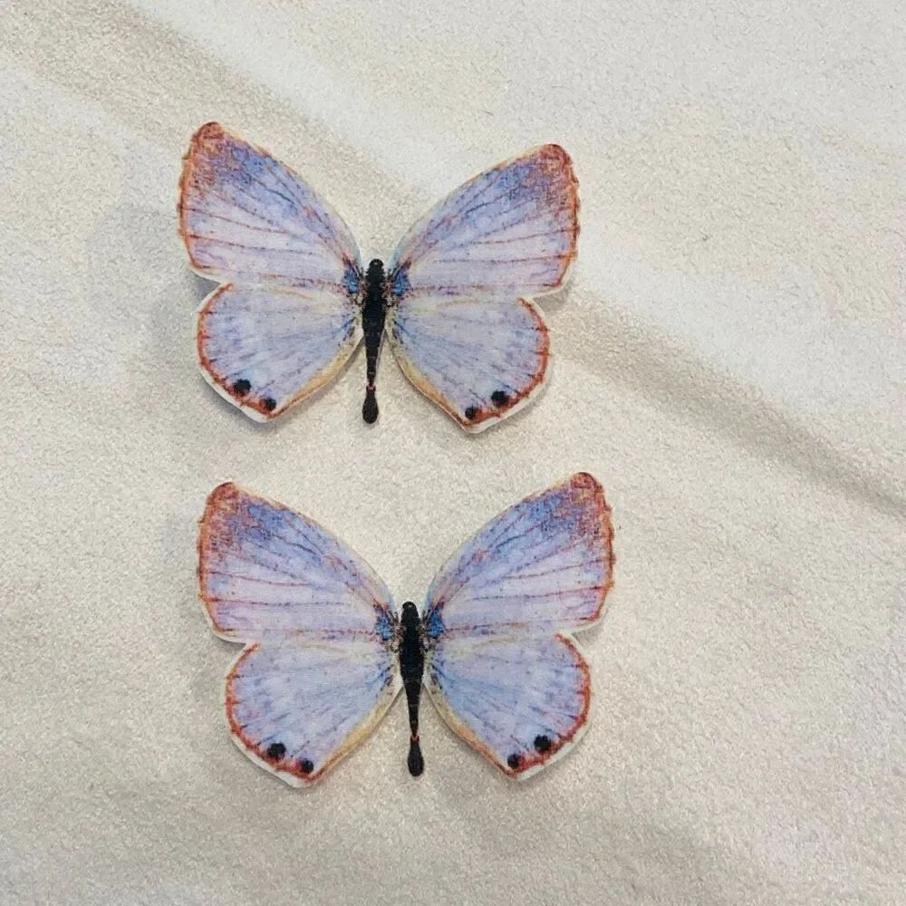 NWOT Etsy Handmade Silk Butterfly 2-Piece Hair Clips Multicolor Size 2"